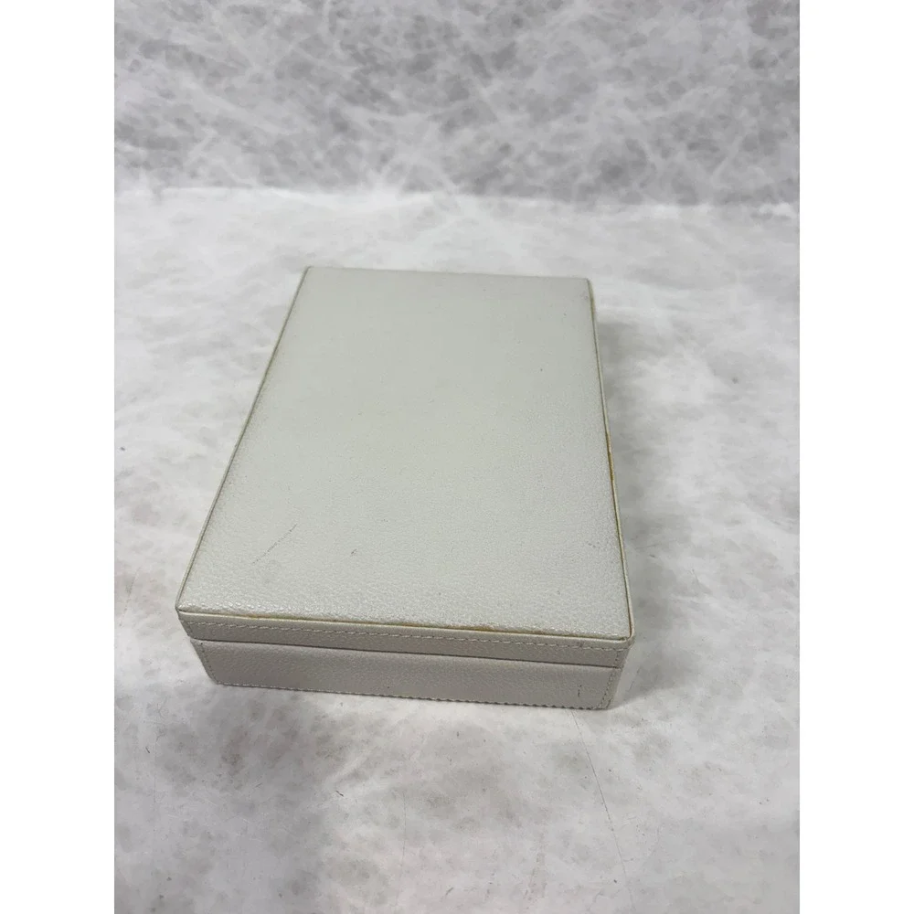 Nordstrom White Faux Leather Jewelry Box Rectangle Storage Case Valet Tray